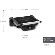 Karaca Gastro Classic Izgara ve Tost Makinesi Matte Black 6 Dilim Kapasiteli