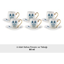 Karaca İznik 6 Kişilik Kahve Fincan Takımı 80 ml