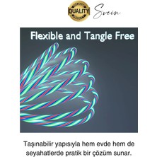 Özel Üretim Rgb LED Işıklı 3'ü 1 Arada Şarj Kablosu Micro USB Type-C Lightning Apple Iphone Uyumlu
