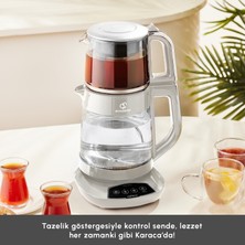 Karaca Çaysever 3 In 1 Konuşan Cam Çay Makinesi Su Isıtıcı ve Mama Suyu Hazırlama 1700W Starlight