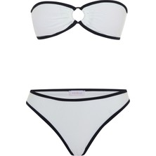 Aquella Fitilli Beyaz Straplez Bikini Takım