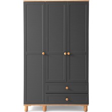 Finike Mdf 3 Kapılı Dolap - Antrasit