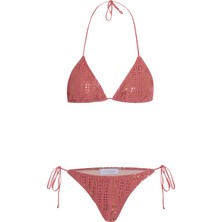 Aquella Triko Dokulu Kiremit Üçgen Bikini Takım