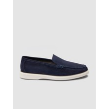 Cabani %100 Hakiki Deri Lacivert Süet Erkek Loafer