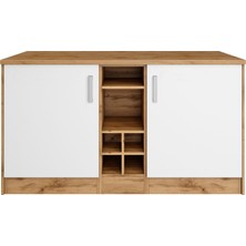 Helios Mutfak Alt Modül 2 Kapaklı -150 cm -Tezgah Dahil-Çok Amaçlı Dolap