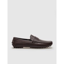 Cabani Hakiki Deri Kahverengi Kemerli Erkek Loafer