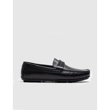 Cabani Hakiki Deri Siyah Tokalı Erkek Loafer