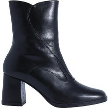 Pahabu Poletto  Hakiki Deri Sıyah Bot Topuklu 2097 48 Bfl