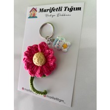 Anneler Günü Örgü Çiçekli Figürlü Anahtarlık