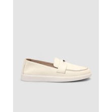 Cabani %100 Hakiki Deri Bej Kadın Loafer