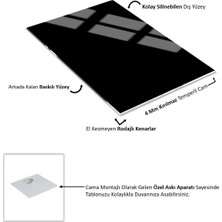 subhanallah Minimal Islami Modeli|çerçeveli Temperli Cam Tablo Tekli Dikey