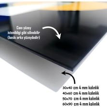 subhanallah Minimal Islami Modeli|çerçeveli Temperli Cam Tablo Tekli Dikey