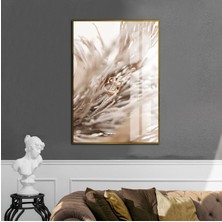 krem-Beyaz-Gold Yüzük Detaylı Model |çerçeveli Temperli Cam Tablo Tekli Dikey