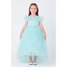 Pamina Kız Çocuk Prenses Elbise 3-7 Yaş Mint