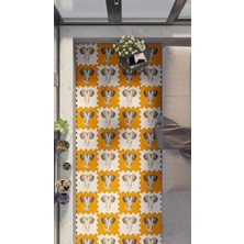 Dijital Fil Figürlü Mermer Desen Balkon Halısı Yolluk Yapboz  Puzzle Japon Halı