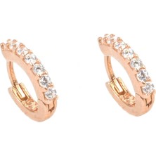 Nusret Takı 925 Ayar Gümüş Yedi Taş Kıkırdak Küpe