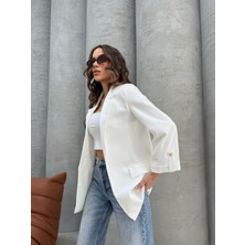 Beyaz Blazer Ceket