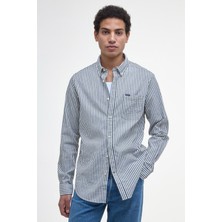 Barbour Cresswell Seersucker Tailored Fit Gömlek NY91 Navy