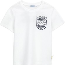 Orginal Marines Erkek Çocuk Sırt Baskılı Tshirt 2-9 Yaş Beyaz