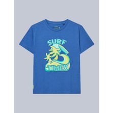 Losan Erkek Çocuk Baskılı Tshirt 4-8 Yaş Indigo