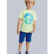 Losan Erkek Çocuk Baskılı Tshirt 4-8 Yaş Sarı