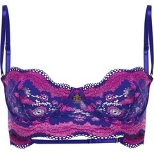 Addria Saks Mavisi Saten Dantelli Balconette Sütyen