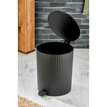 Este - Yuvarlak Pedallı Çöp Kovası - Çizgili Kapaklı - Banyo Mutfak
