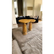 Simillo Home & Living Wood Ahşap 2'li Set Konik Model Mantar Yan Sehpa Modern Fiskos / Tütün Renk / Zigon Sehpa Vernikli