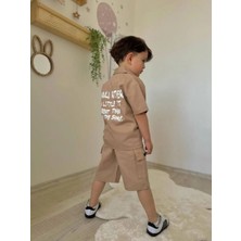 Bayramlık Gabardin Kumaş Erkek Çocuk Yazlık Tarz Şortlu Takım