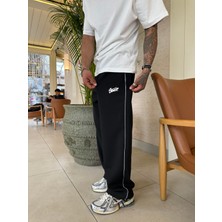 Şerit Detaylı Stwd Baggy Eşofman - Siyah