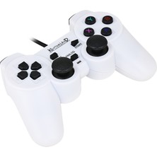Kontorland Kablolu Pc Gamepad – D-Input & X-Input Destekli Titreşimli USB Oyun Kolu Beyaz