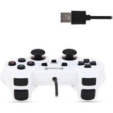 Kontorland Kablolu Pc Gamepad – D-Input & X-Input Destekli Titreşimli USB Oyun Kolu Beyaz