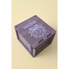 Kişiye Özel Lotus Çiçeği Desenli Çok Amaçlı Kutu - 6 x 5,5 x 4 cm