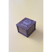 Kişiye Özel Lotus Çiçeği Desenli Çok Amaçlı Kutu - 6 x 5,5 x 4 cm