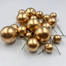 Pasta Üstü Dekorasyon Topları Gold 20 Adet
