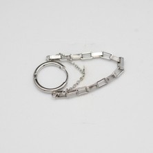 Zincir Sallantılı Halka Paslanmaz Cerrahi Çelik Piercing… Gümüş/Silver Renkli  (Targus Helix Conch Flat)