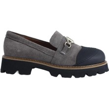 Poletto   Deri Grı Loafer Düz 02 318 05