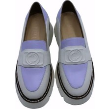 Poletto   Deri Krem-Lıla Loafer Düz 04 2016 86