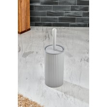 Este - Çizgili Yuvarlak Kapaklı Wc Banyo Fırçası - Tuvalet Fırçası