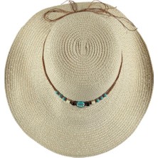 Bipamuk Kadın Hasır Fötr Plaj Şapka Premuım Milano Tasarım