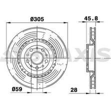 Braxis AE0325 Ön Fren Aynası Diski Doblo Iıı Fiat 500 Combo 1.3d 1.4 1.6d 305MM 5 Bijon 51897455