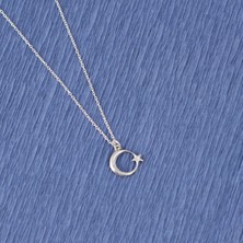 Nusret Takı 925 Ayar Gümüş Ay Yıldızlı Kolye