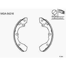 Mga 54216 Kampana Balata Rio 02-05 Kalın Tip 58315FDA01