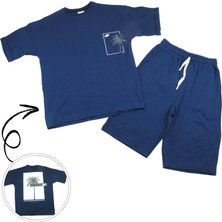 11-14 Yaş Erkek Çocuk Penye Şortlu Ikili TAKIM-4021272 - Lacivert