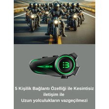A50 5x Motor Kask Kulaklık Rgb Bluetooth Motosiklet Kulaklık Intercom 5 Kişi Eşleşme