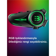 A50 5x Motor Kask Kulaklık Rgb Bluetooth Motosiklet Kulaklık Intercom 5 Kişi Eşleşme
