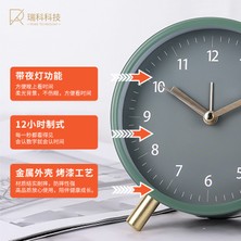 Xixi Shop Nordic Masaüstü Sessiz Saat Beyaz Işık Lüks (Yurt Dışından)