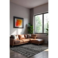 Şönil Halı, Makinada Yıkanabilir, Kaymaz Dokuma Taban, Modern & Dekoratif Tasarım FR496