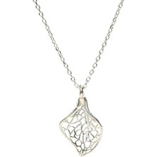 Nusret Takı 925 Ayar Gümüş Yaprak Tasarım Kolye