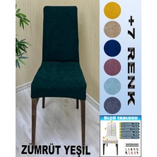 4 Adet Babyface Kadife Kumaş Sandalye Kılıfı Yıkanabilir Likralı Esnek Lastikli, Sandalye Örtü